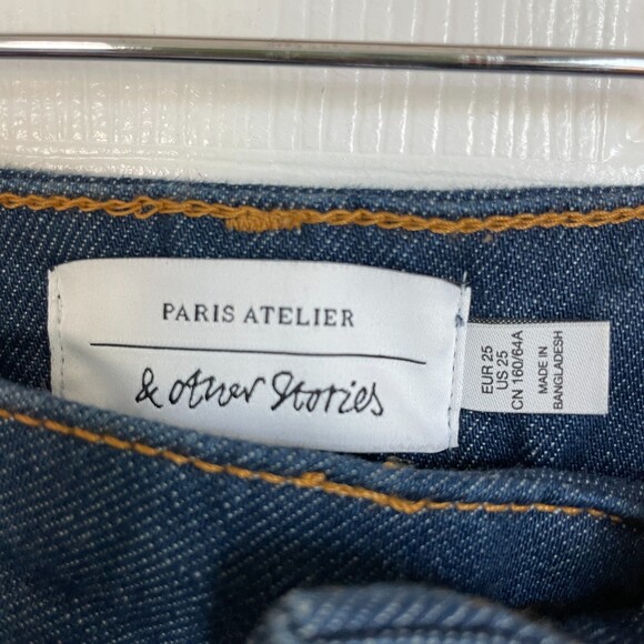 & Other Stories high rise wide leg flare blue jeans size 25 - Picture 5 of 10